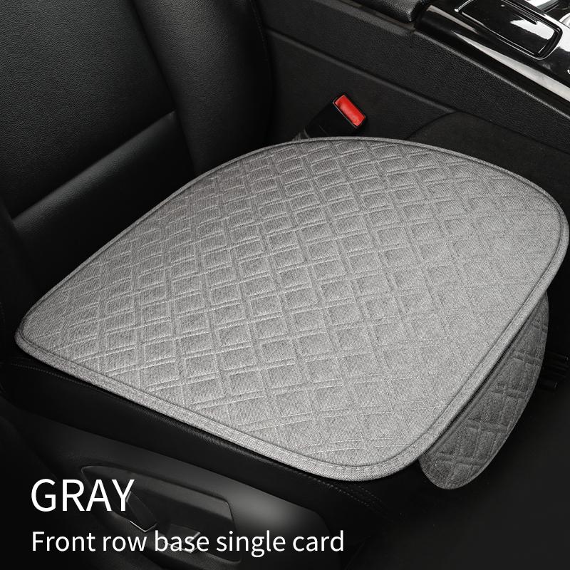 New Linen Car Seat Cushion Three Piece Set, Four Season Universal Anti Slip Five Seat Backrest Car Seat Cushion, Summer Cushion