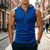 Męski Tank Top Mięśniowy, Bezrękawnik z Kapturem Slim Fit, Oddychająca Kamizelka Treningowa na Siłownię na Lato na Zewnątrz