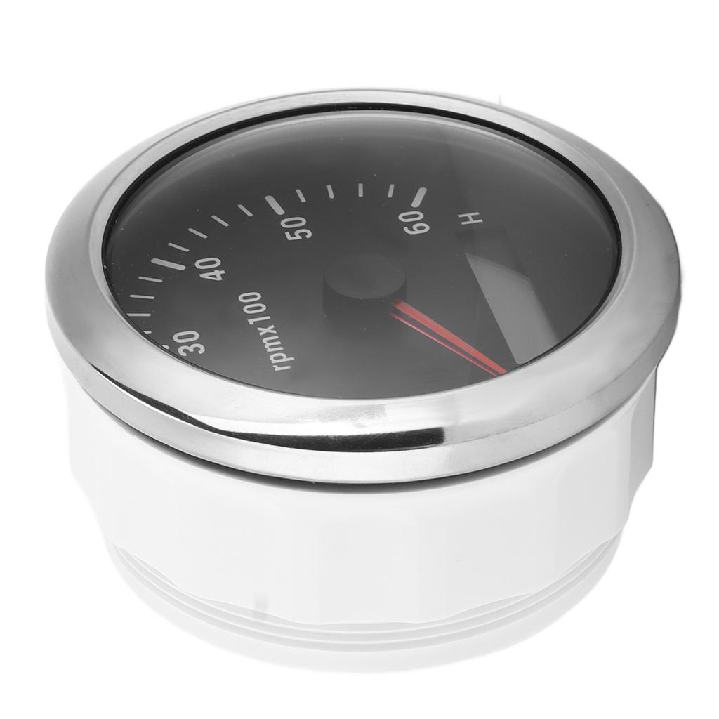 Tachometer 85mm 3.35in 0‑6000RPM Colourful Backlight Adjustable Universal for Engineering MachineryBlack