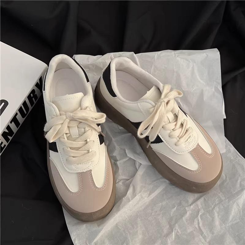 Spring and Autumn Versatile Platform Forrest Gump Training Shoes Women's 2025 Spring and Autumn New Retro Niche White Shoes Casual Board Shoes