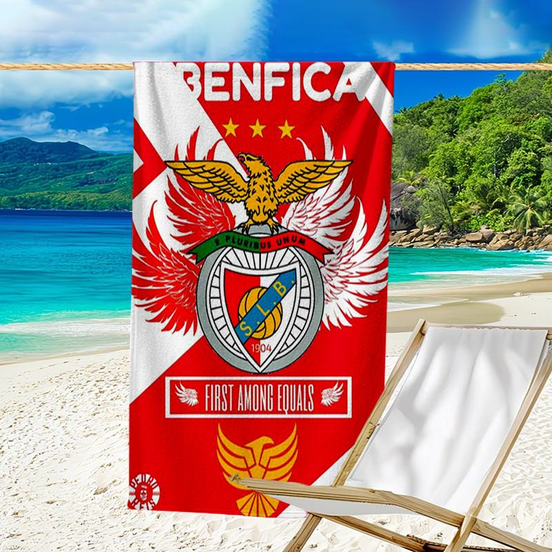 Ben-fica Fußballverein Bedrucktes Strandtuch, Superweiche Mikrofaser, Perfektes Geschenk zum Geburtstag, für Pool, Strand, Reisen, für Familie und Freunde