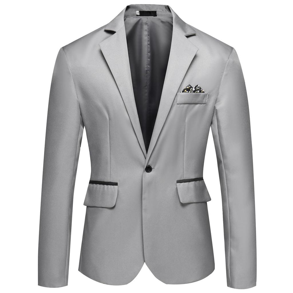 Men's Casual Business Wedding Long Sleeve Buttons Slim Fit Suit Coat Jacket