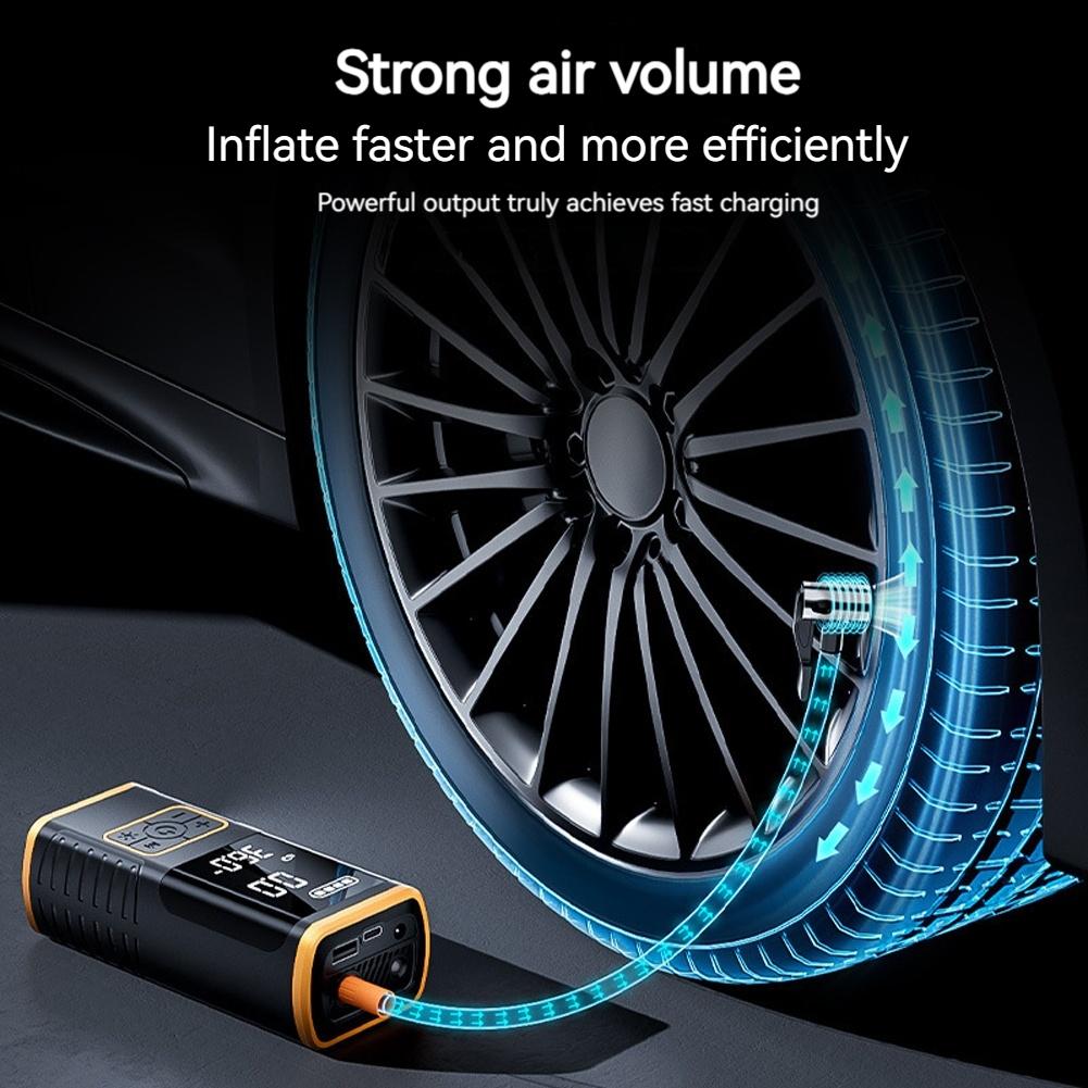 Cordless Electric Tire Inflator 150PSI High Precision Tyre Inflator w/Display & LED Light Bike Tire Pump For Car Motorcycle Ball