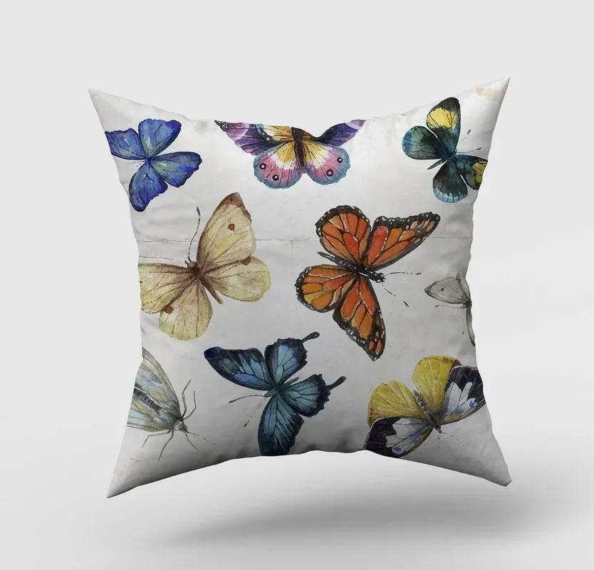 Beautiful Cartoon Butterfly Print Pillowcase Home Living Room Sofa Car  Decorative Pillow Cushion Cover 45*45cm