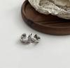 Korean S925 Sterling Silver Geometric Ear Clip for Women - No Piercing Required, Stylish and Simple Niche Jewelry.