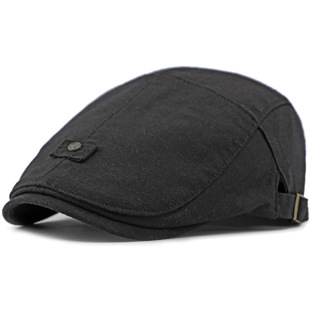 HT4615 Beret Cap Spring Summer Breathable Linen Flat Cap Men Women Artist Painter Beret Hat Male Female Adjustable Mens Berets