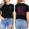 Loves Jesus And America Too Shirt Christian Usa Flag Patriotic Tee 4th Of July Faith Shirt God And Country TShirt