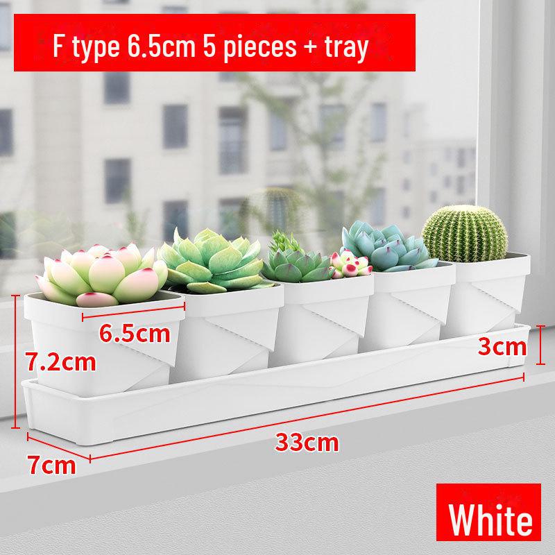 Exquisite Square Succulent Pots with Breathable Plastic Base for Office