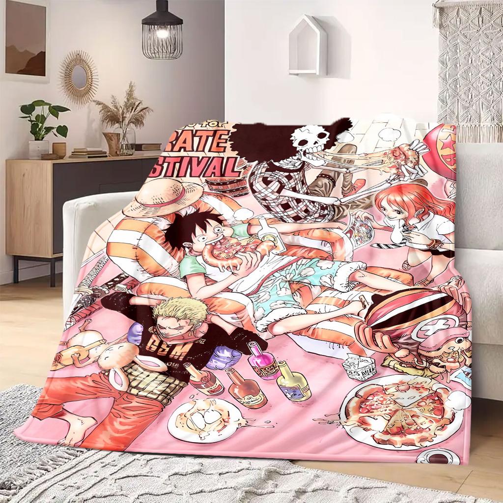 OnePiece anime Flannel Blanket Warm,Comfortable,Suitable for Bedrooms,Sofas,Beds,Chairs,Picnics,Travel