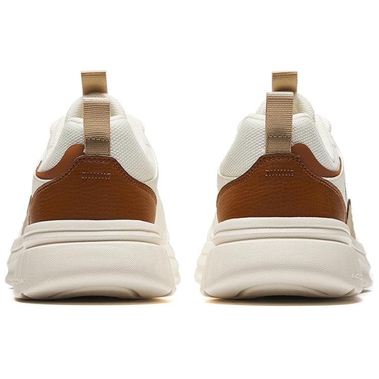 New Anta Life Collection Cushioned Slip-Resistant Low-Top Casual Shoes Men's White Brown 912438808-4