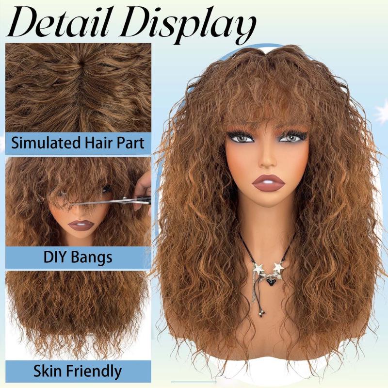 Stilvolle hitzebeständige Damen-Vollperücke: Europäisches & Amerikanisches Flauschiges Locken-Design
