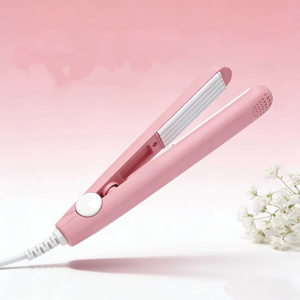 Compact Dual-Use Straightener & Curler for Bangs – Portable Flat Iron & Curling Wand