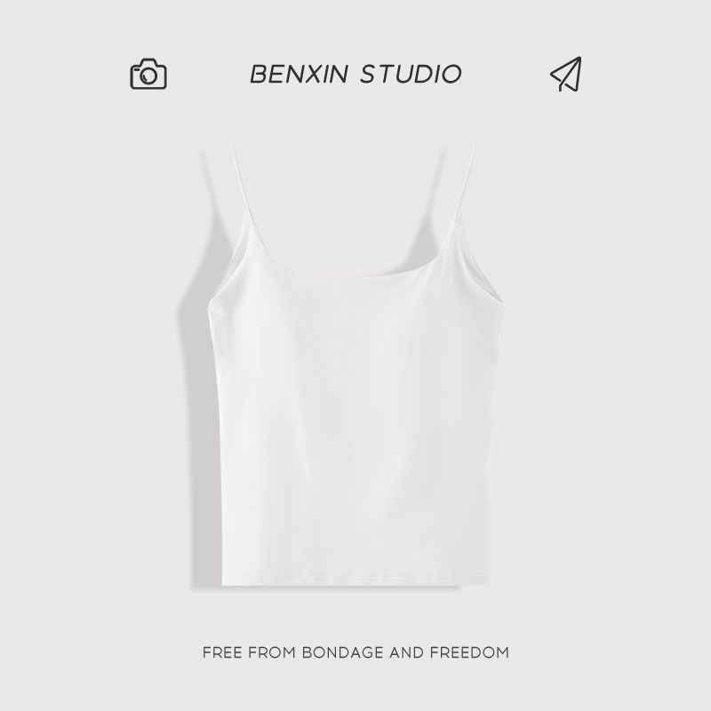 

Beauty Back Sling Padded Bras One-Piece Vest Female Inner Wear Outer Wear Summer 2025 New Arrival Base Tube Top Tops White] Size M