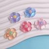100Pcs Cute Resin Transparent Small Flower Flatback Resin Accessories Headwear Earrings Jewelry Garment DIY Craft Supplies