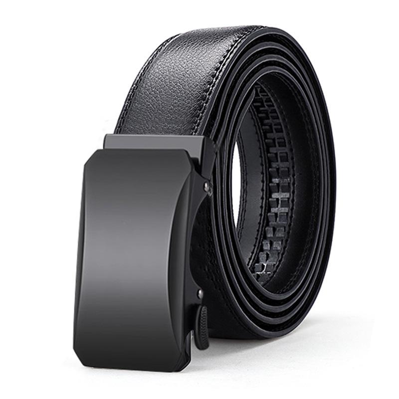 Men's Belt Genuine Leather Automatic Buckle Business Cowhide Belt Male Middle Aged and Young Versatile Simple Casual Trouser Belt for Men