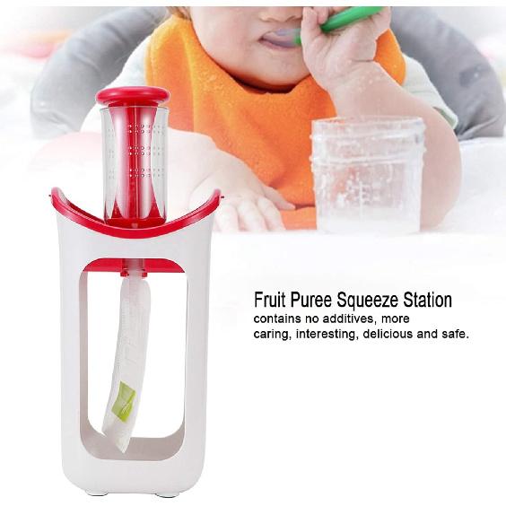 Quetschstation, Beutelfüllstation für hausgemachte halbfeste Nahrung für Babys und Kleinkinder, Tragbares Püree-Quetschwerkzeug mit Unterverpackungsbeutel