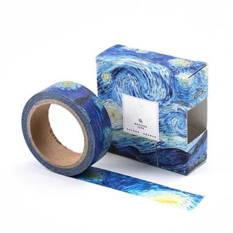 1.5cm Washi Tapes DIY Van Gogh Painting Paper Masking Tape Decorative Adhesive Tapes Scrapbooking Stickers DIY Decorative Label