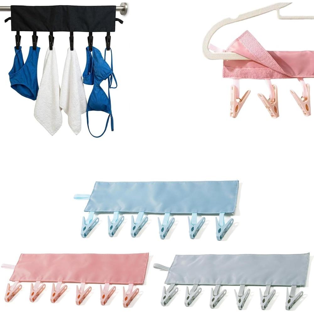 Travel swimsuit drying rack, foldable swimsuit rack with 6 clips, portable clothes drying rack.