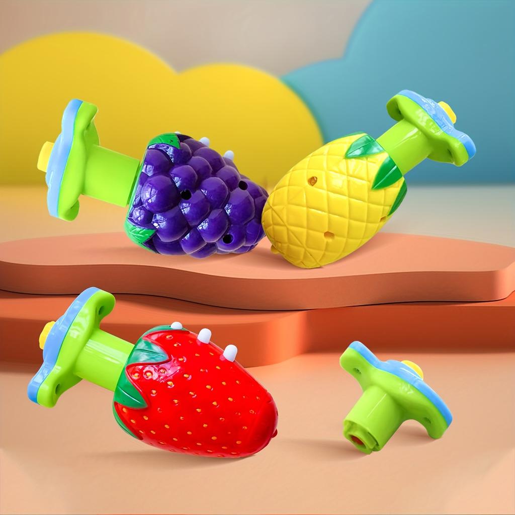 Fruit Series Press Flash Music Gyro 5pcs Set Toys