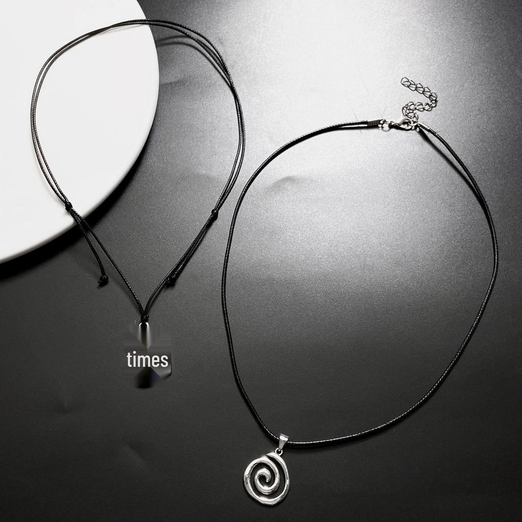 Vortex Pendant Vintage Handmade Woven Leather Necklace for Men and Women