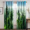 3D Printing Fantasy Forest Cloud Sea Curtain Living Room Bedroom Eye Protection Relax Natural Scenery Curtain Fabric Two Pieces