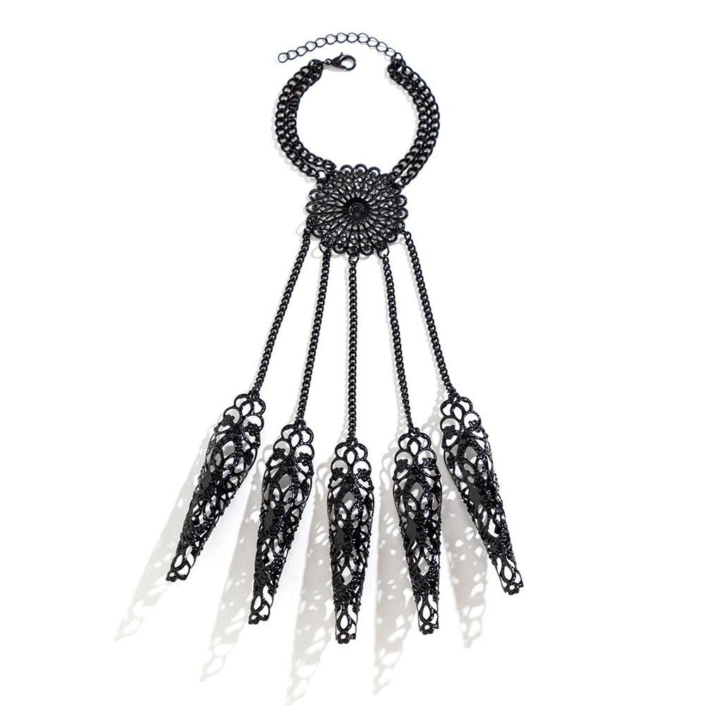 Punk Gothic Fingerarmband Eisen Punk Nagelringe Neue Finger Handgelenkkette Armbänder Cosplay