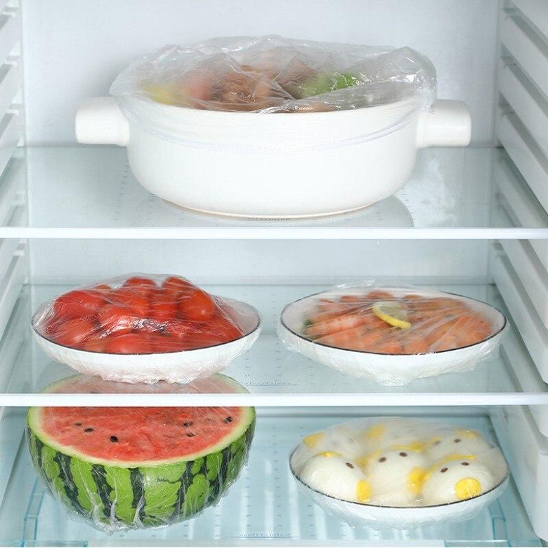 300pcs Food Storage Covers Home Foods Freshing Seal Elastic Plastic Wrap Refrigerator Fresh Keeping Saver Bag Kitchen Tools