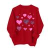 Sudadera informal a la moda para mujer, manga larga, estampado de corazón para San Valentín