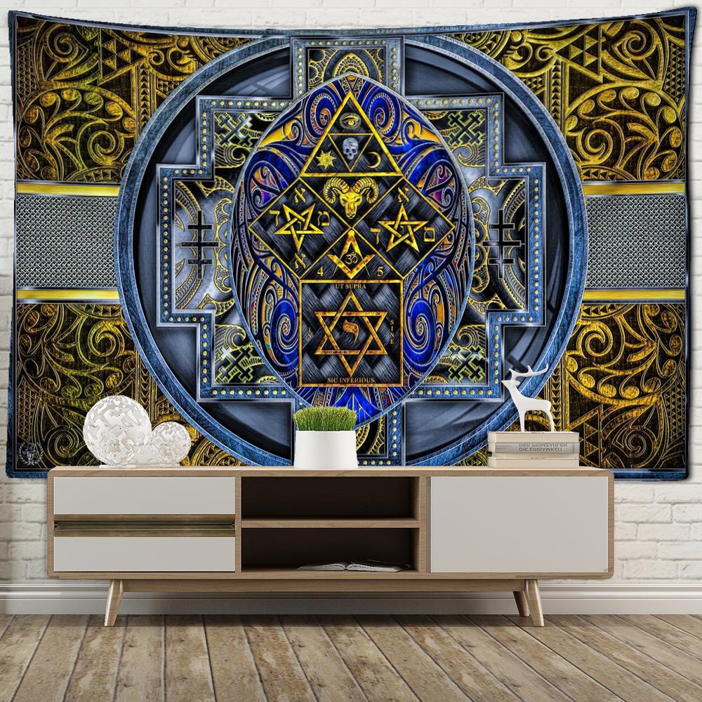 Psychedelic Tarot Tapestry Mysterious Hippie Art Wall Hanging Tapiz Dormitory Decor Background Cloth