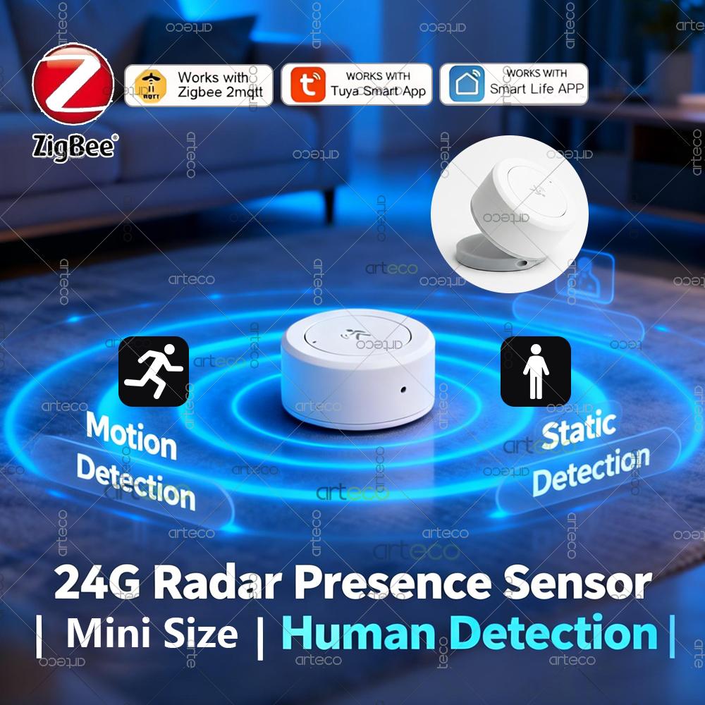 Mini Zigbee Human Presence Sensor 24G Mmwave Radar Detector Occupancy Sensor,Static/Motion Detect,For Tuya Home Assistant Z2MQTT