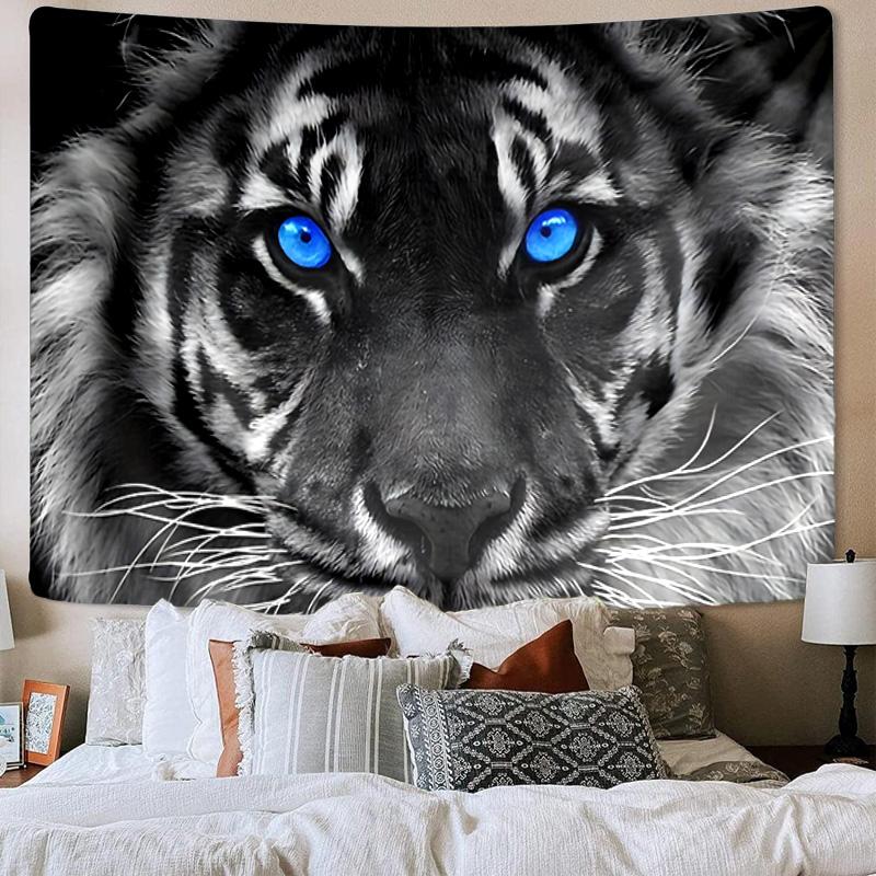 Colorful Tiger Portrait Tapestry Room Decoration Wall Hanging for Living Room Bedroom, dormitory, Birthday and Christmas gifts