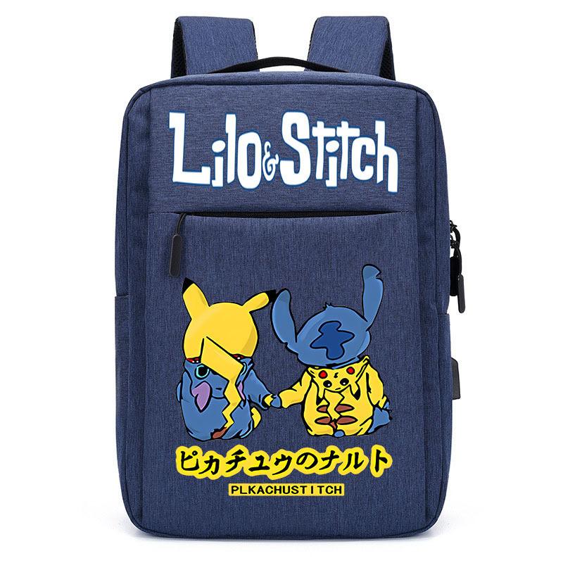 Spacious Usb Charging Stitch Backpack Nylon Material School Bag For Students
