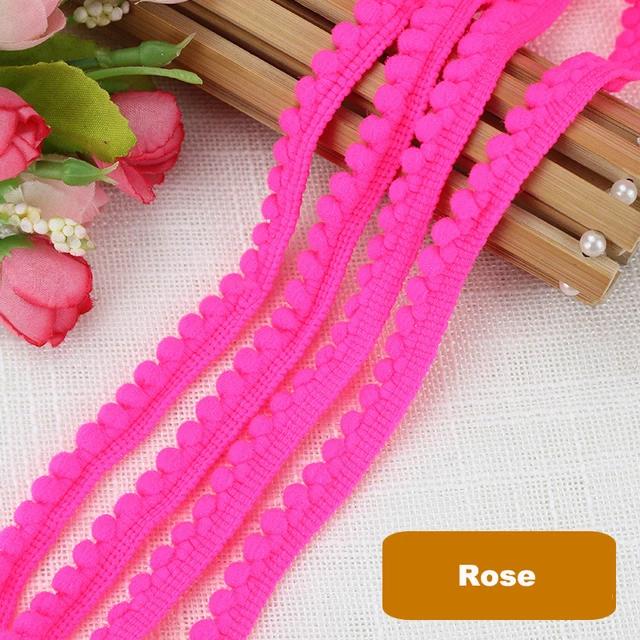 1-10Yards Mini Colorful Pearl Pompom Decoration Ball Tassel Ribbon Sewing Lace Knitted Fabric Handmade DIY Craft Accessories