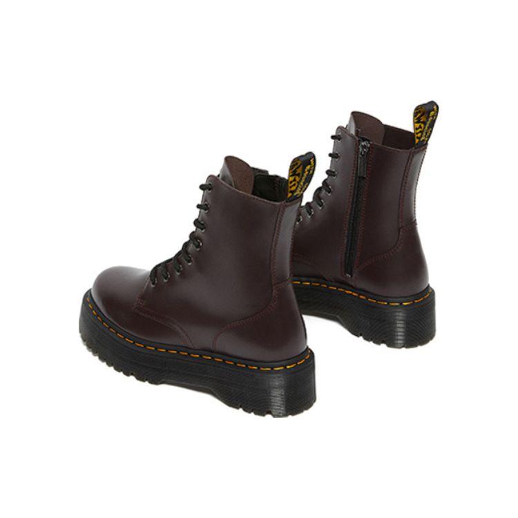 Dr.. Martens Piele Talpă Groasă Vârf Rotund 8 Șireturi Bocanci Scurți Bocanci Unisex Roșu Intens 27311626
