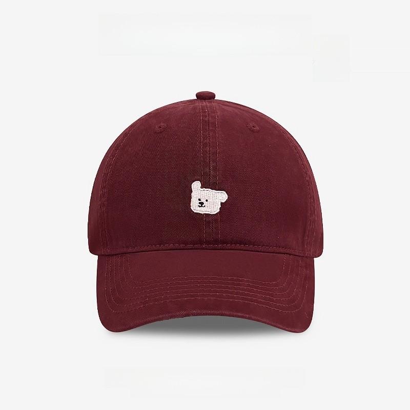 Embroidered Dog Baseball Cap With Short Brim For Casual Spring Wear