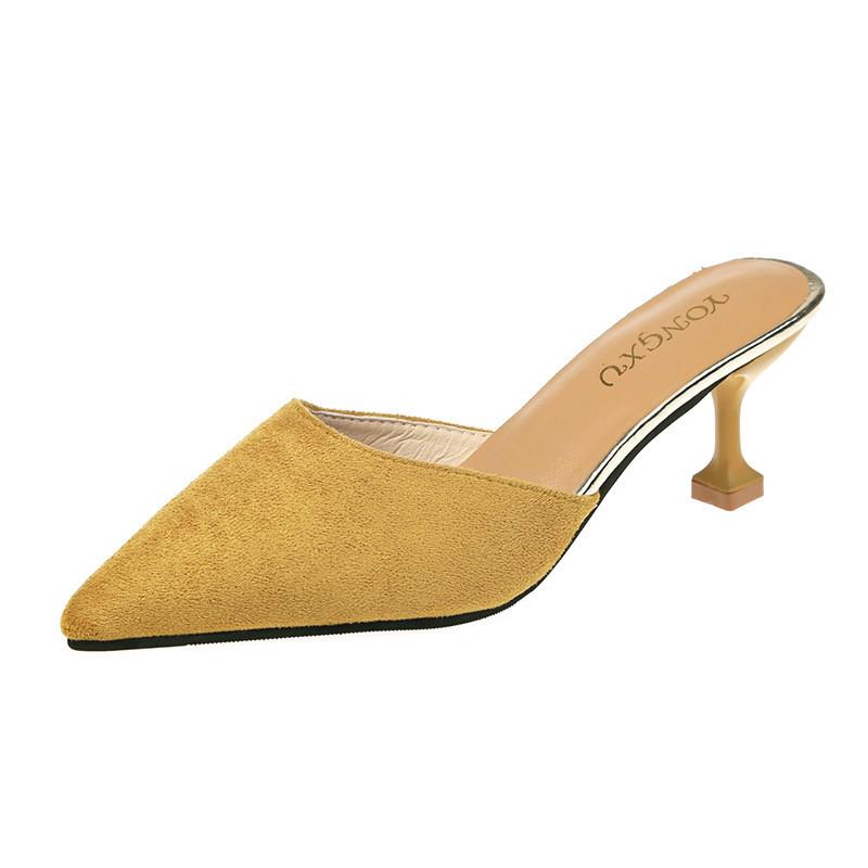 Oneword Flat Sandals For Women With Velvet Upper And Pointed Toe For Summer Casual Wear