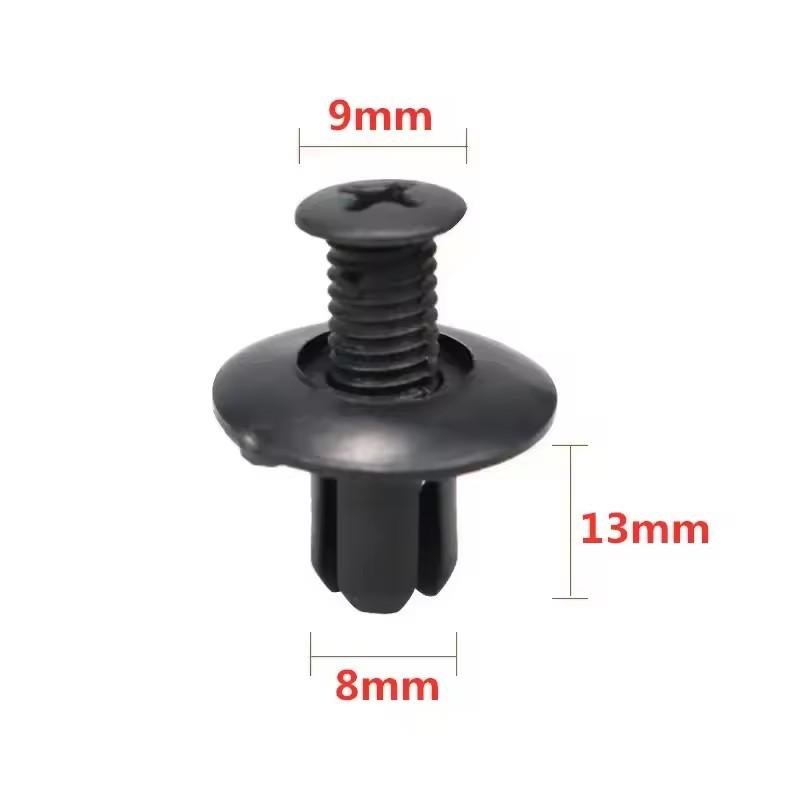 8mm Plastic Rivets Fasteners Screw Car Fender Bumper Screws Clips Rivets Auto 8mm Hole Plastic Push Pin Clip Car Accessories