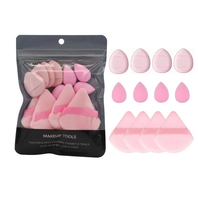 

12PCS Cosmetic Puff Set Multicolor Soft Foundation Powder Makeup Sponge Egg Pink Purple Puff Makeup Tools Accessories Wholesale розовый