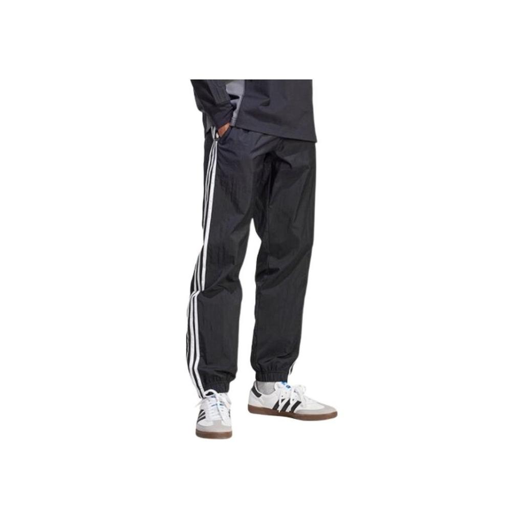 Adidas Originals Striped Slim Fit Elastic Waist Retro Sports Casual Pants Men Bottoms Black IL2462