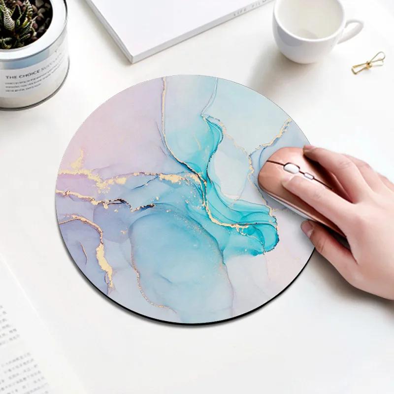 High-quality Marble Multi-pattern Round Mouse Pad Non-slip Cute Rubber Creative Office Desk Mat Gaming Mat with Printed Patterns
