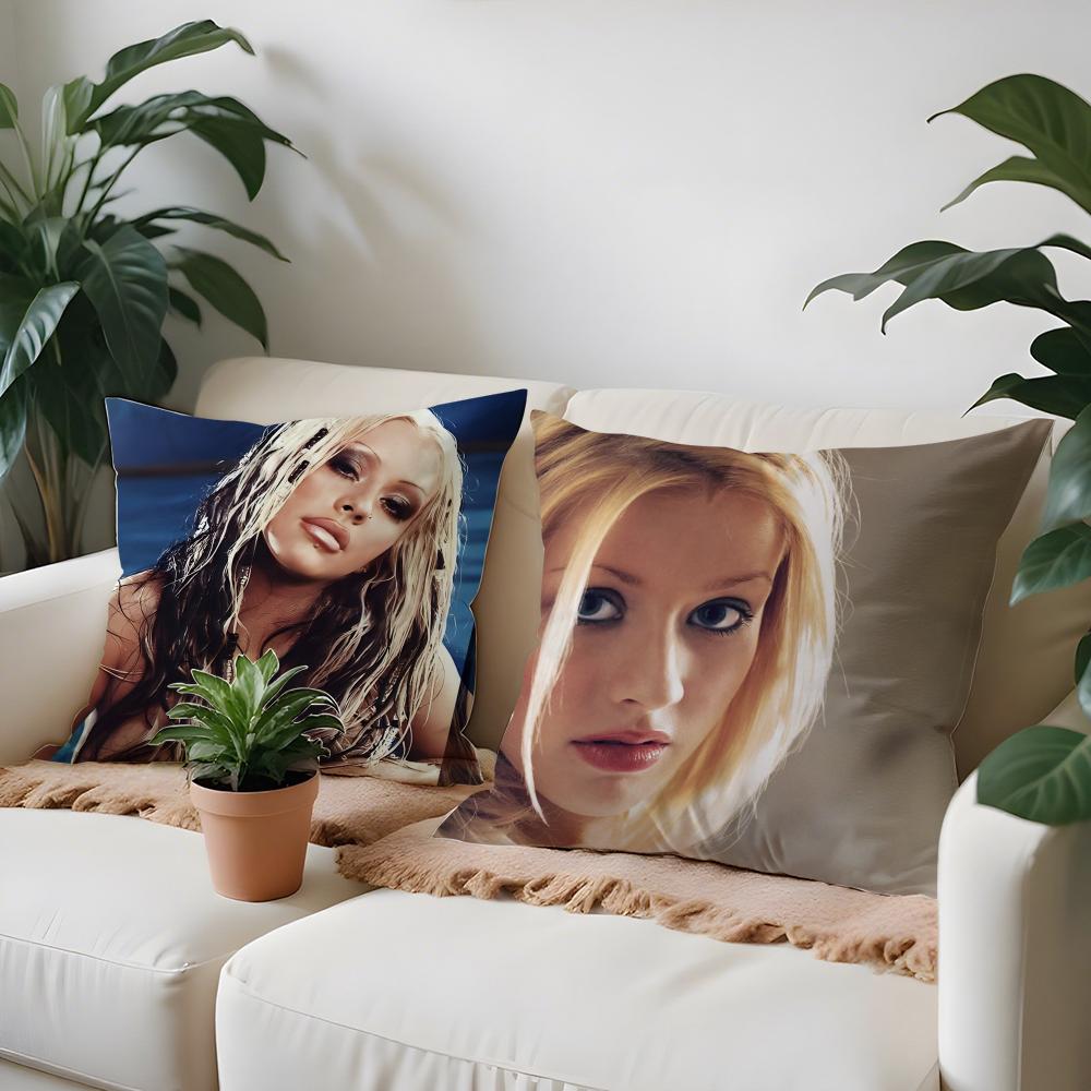 SINGER Christina Aguilera Pillow Case Living Room Sofa Decorative Cushion Cover Simple Household Light Luxury Printed Pillow