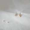 925 Sterling Silver Plated 14K Gold Crystal Asymmetry of Notes Stud Earrings Women Exquisite Everyday All-match Jewelry