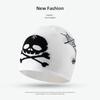 Halloween-themed skull wool knitted hat, autumn and winter couples trendy pullover hat, knitted ear protector cold hat