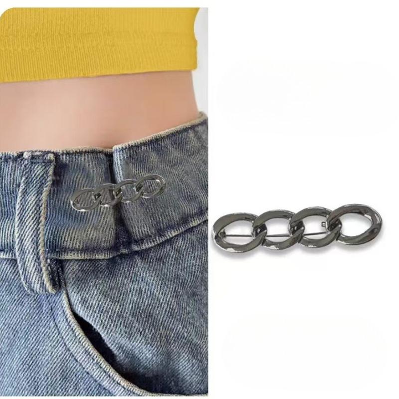 

Универсальная пряжка для утяжки талии для джинсов Модный регулируемый съемный ремень-кнопка без шитья, Уменьшает пояс 1PC чёрный