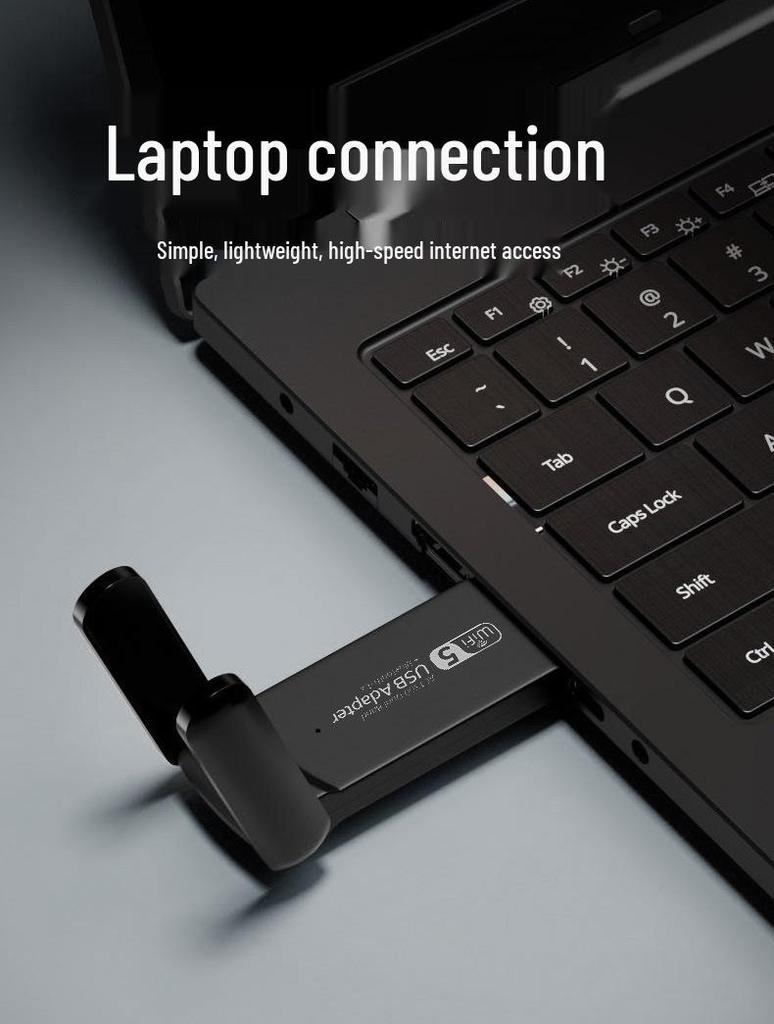 Dual-Band USB 3.0 Wireless Network Card with Bluetooth 4.2, 1300M Gigabit WiFi Receiver & Transmitter