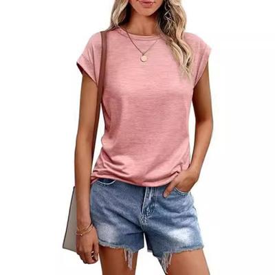 Women's Vest Solid Color Round Neck Short Sleeved T-shirt