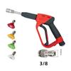 Extended High Pressure Water Gun with Interchangeable Nozzles for Home Garden Use Quick Connect Anti-Tangle Hose Compatible Multiple Interface