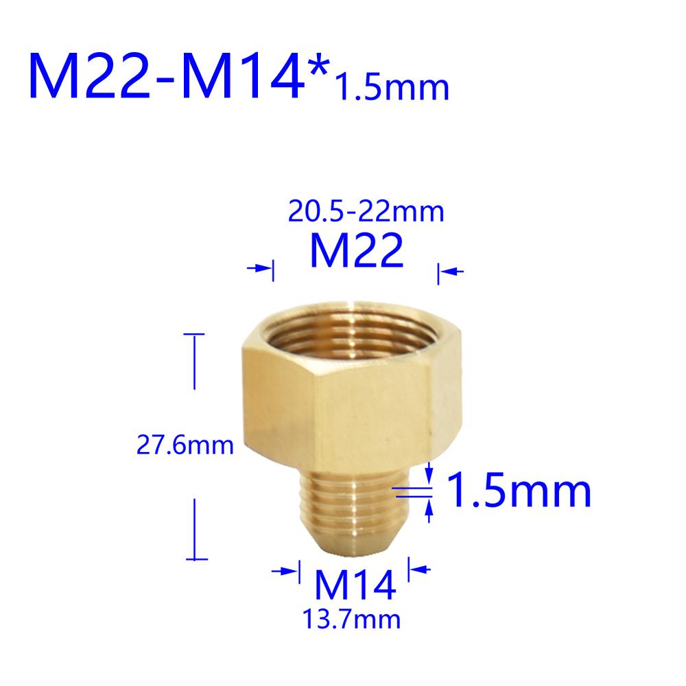Messing 3/8" 1/2" M14 M18 M22 Gevindforbinder Han Hun Til Perlator Vandrenser Vandhane Kobberfittings Tandafstand 1,5 mm