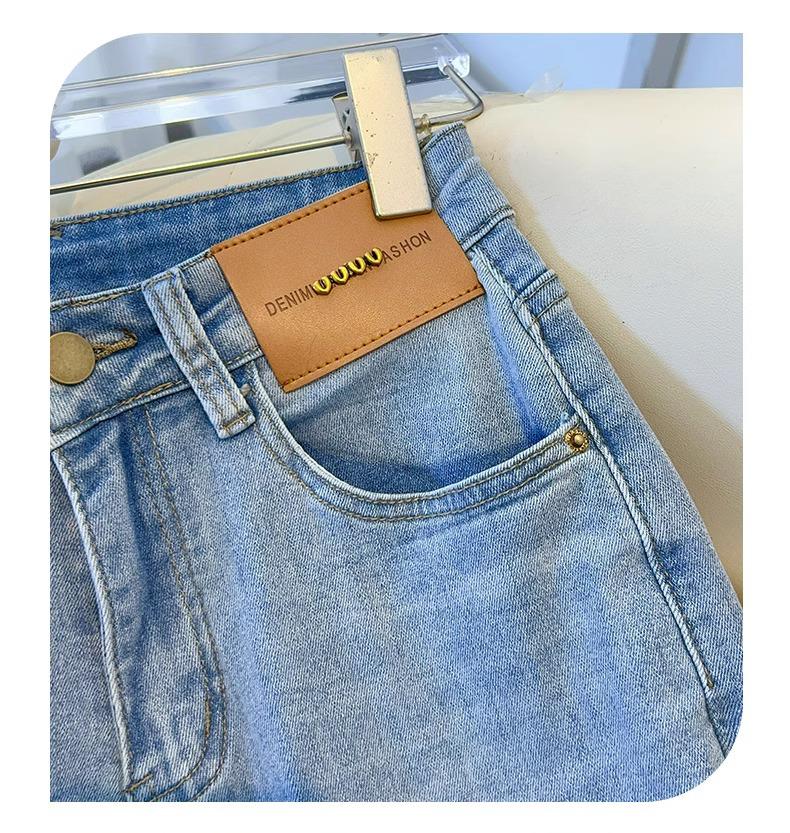 Women's High-Waisted Blue Micro-Flared Jeans for Spring & Autumn 2025