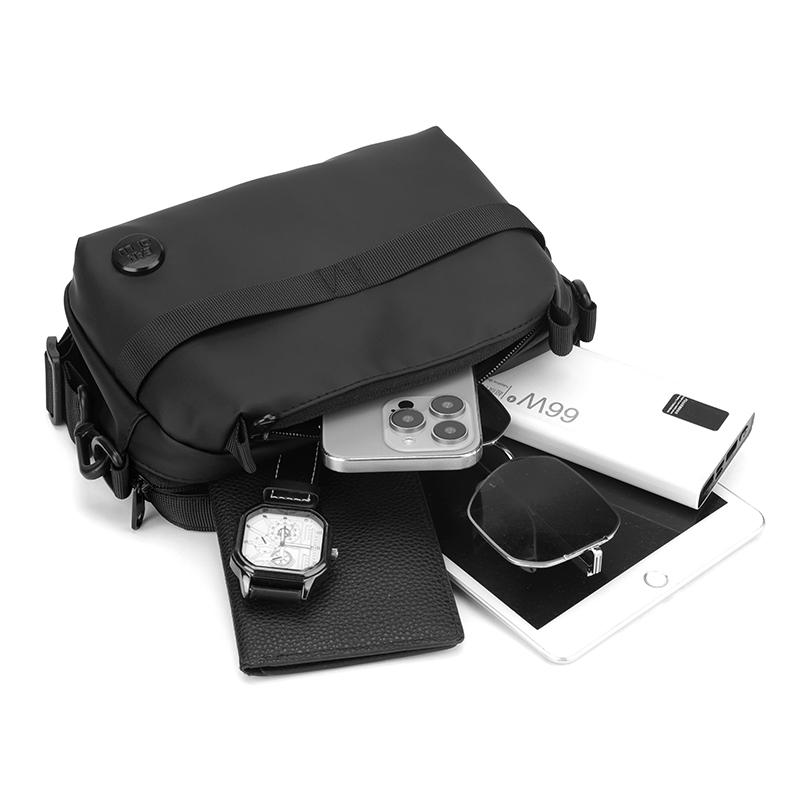 Men's Sports Crossbody Bag Multi-Pocket Small Square Bag Women Solid Color Shoulder Bag